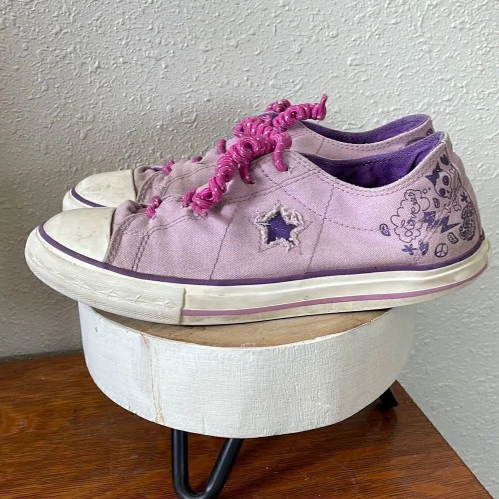 Converse All One Star Youth 3 Love and Peace Graffiti Low Top Shoe Size 6